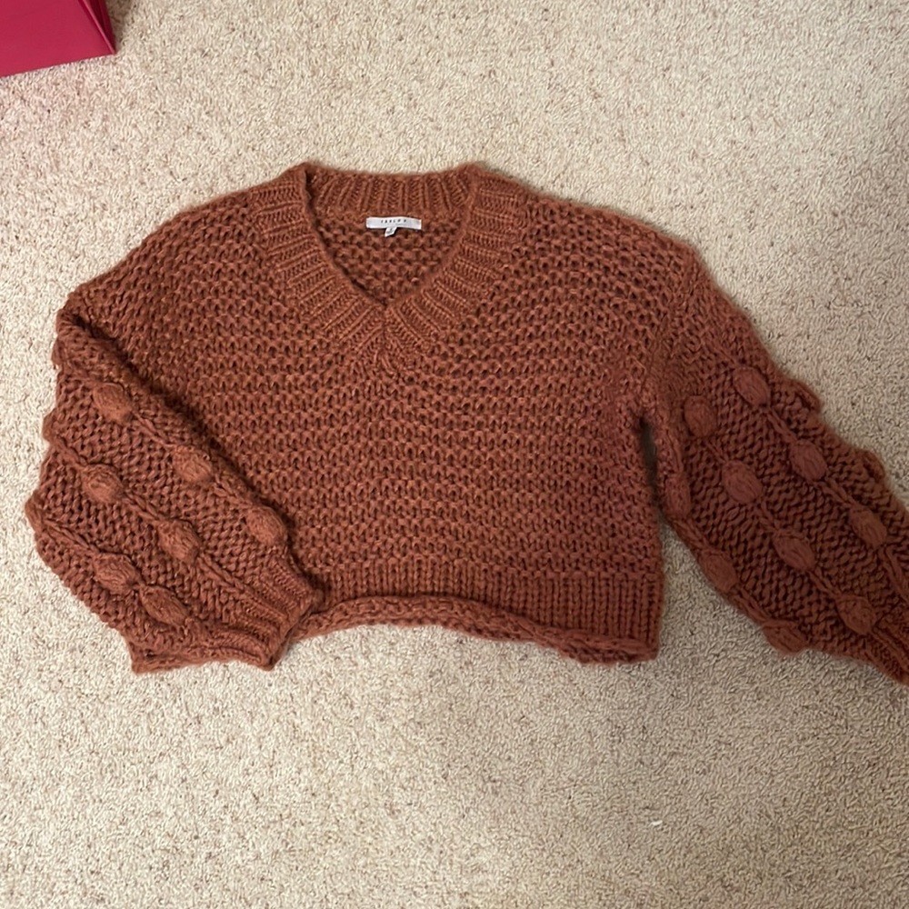 Cropped rust colored sweater
